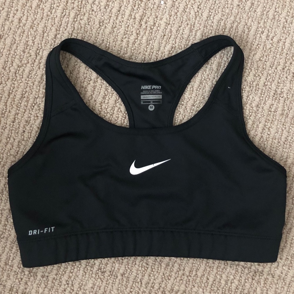 Nike Pro Swoosh Sports Bra, Black, DRIFIT